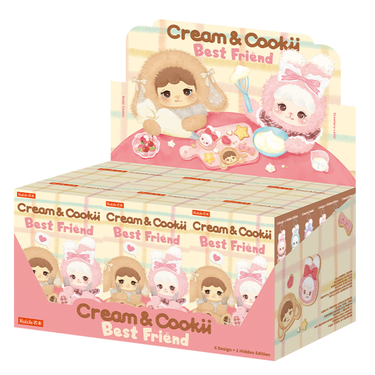 Rolife Cream & Cookii Bunny Best Friend Surprise Plush Pendant MBAXX, side view highlighting structure and scale