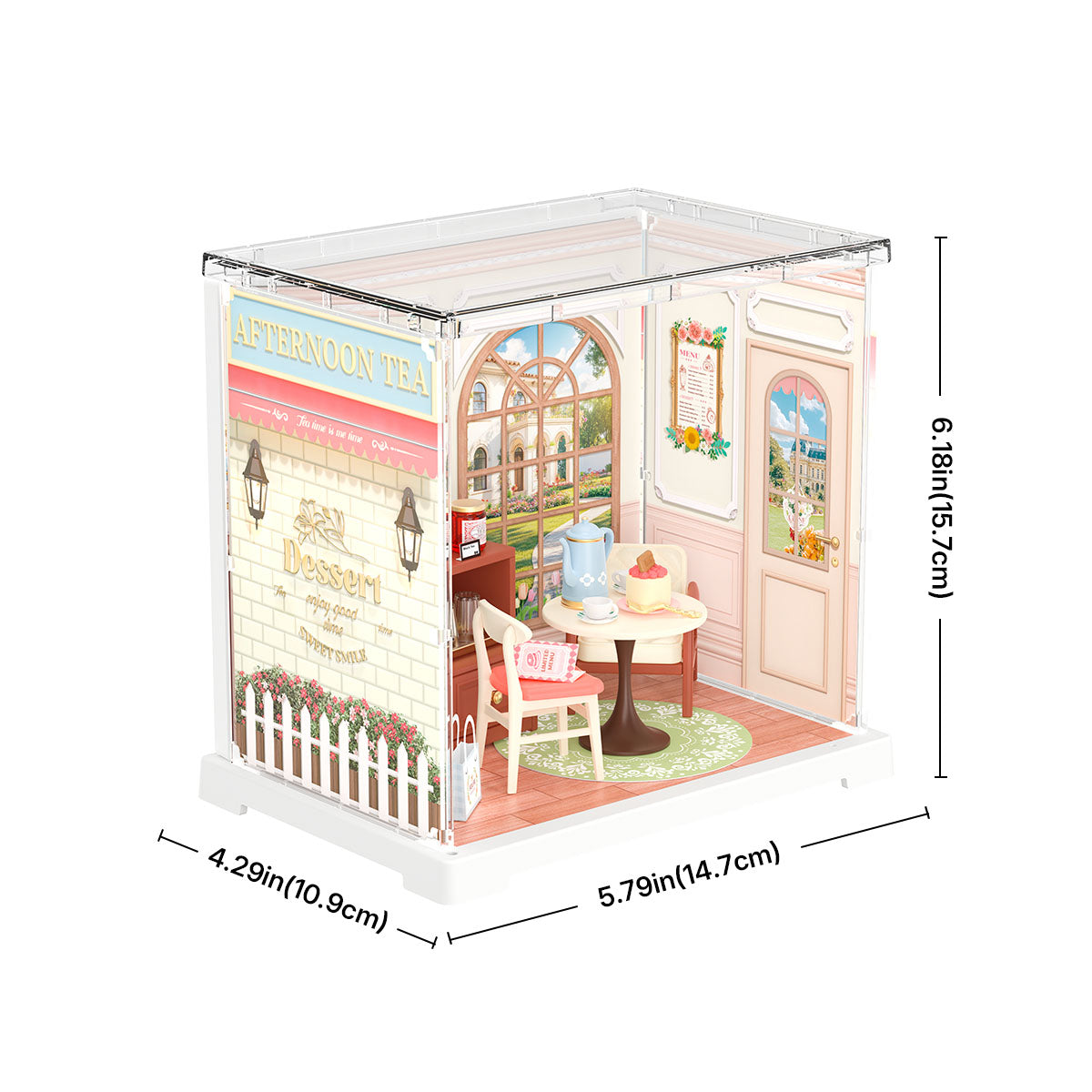 Rolife Honey Tea Lounge DIY miniature house kit, angled view DWS02B