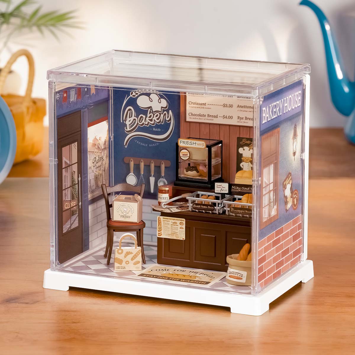 Rolife Butter Bakery House DIY miniature house kit, detail close-up DWS03B