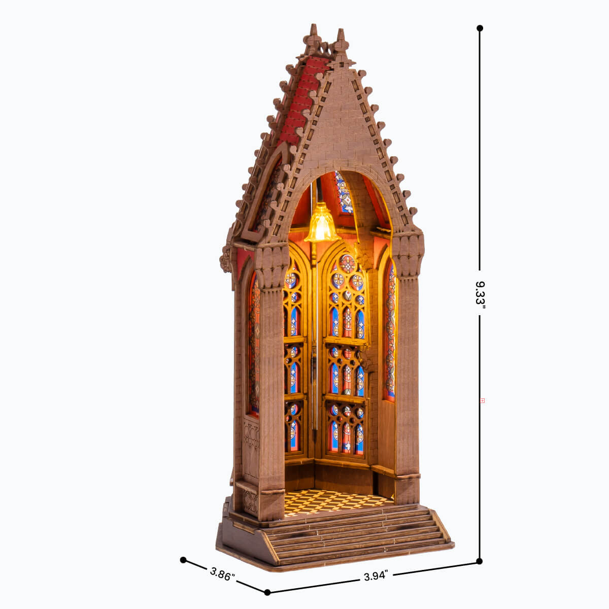 Rolife Geometric Cathedral 3D Wooden Puzzle TGA03 3D wooden architecture model, detail of decorative elements and finish