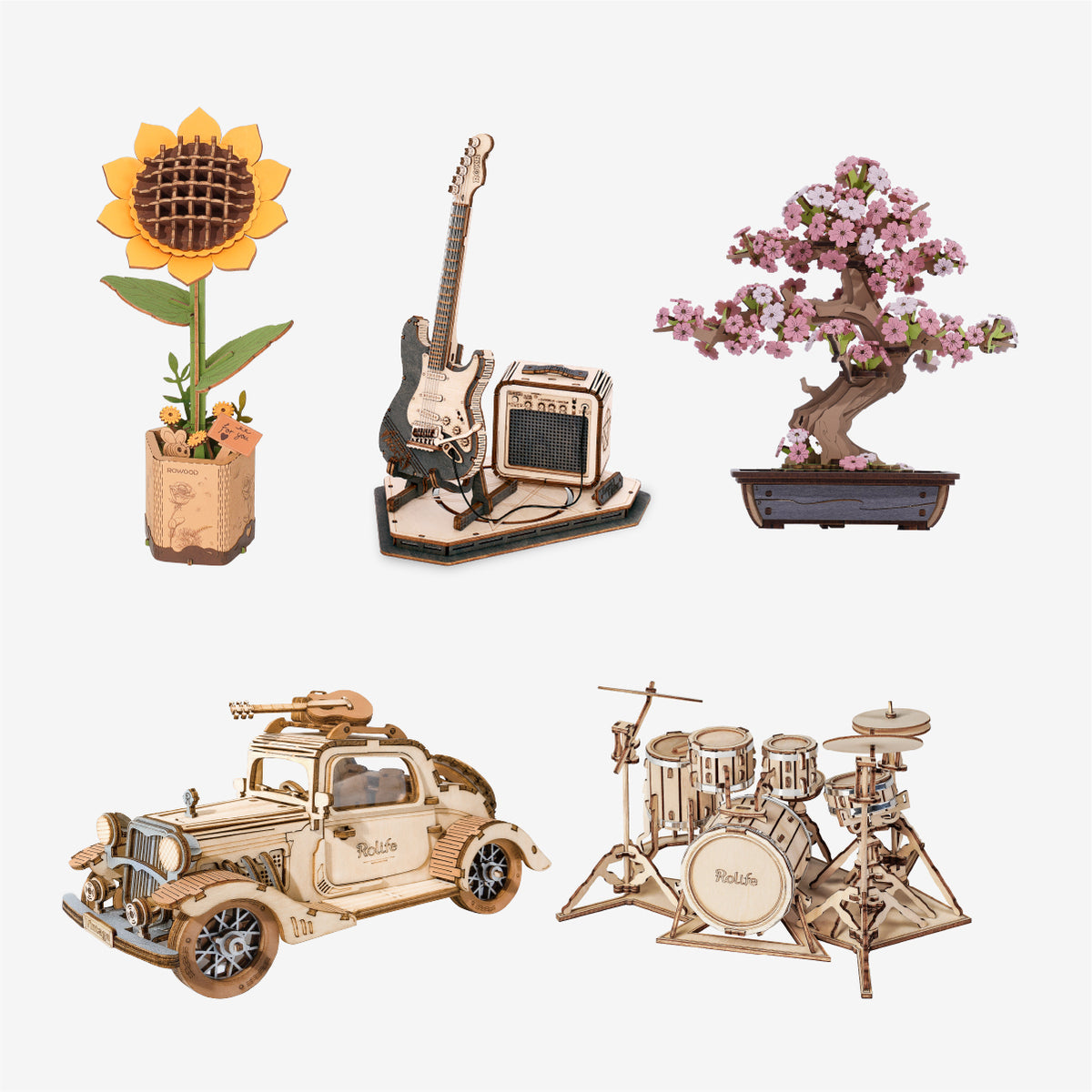 Robotime gift guide category banner for gifts under twenty dollars showing affordable DIY miniature starter kits