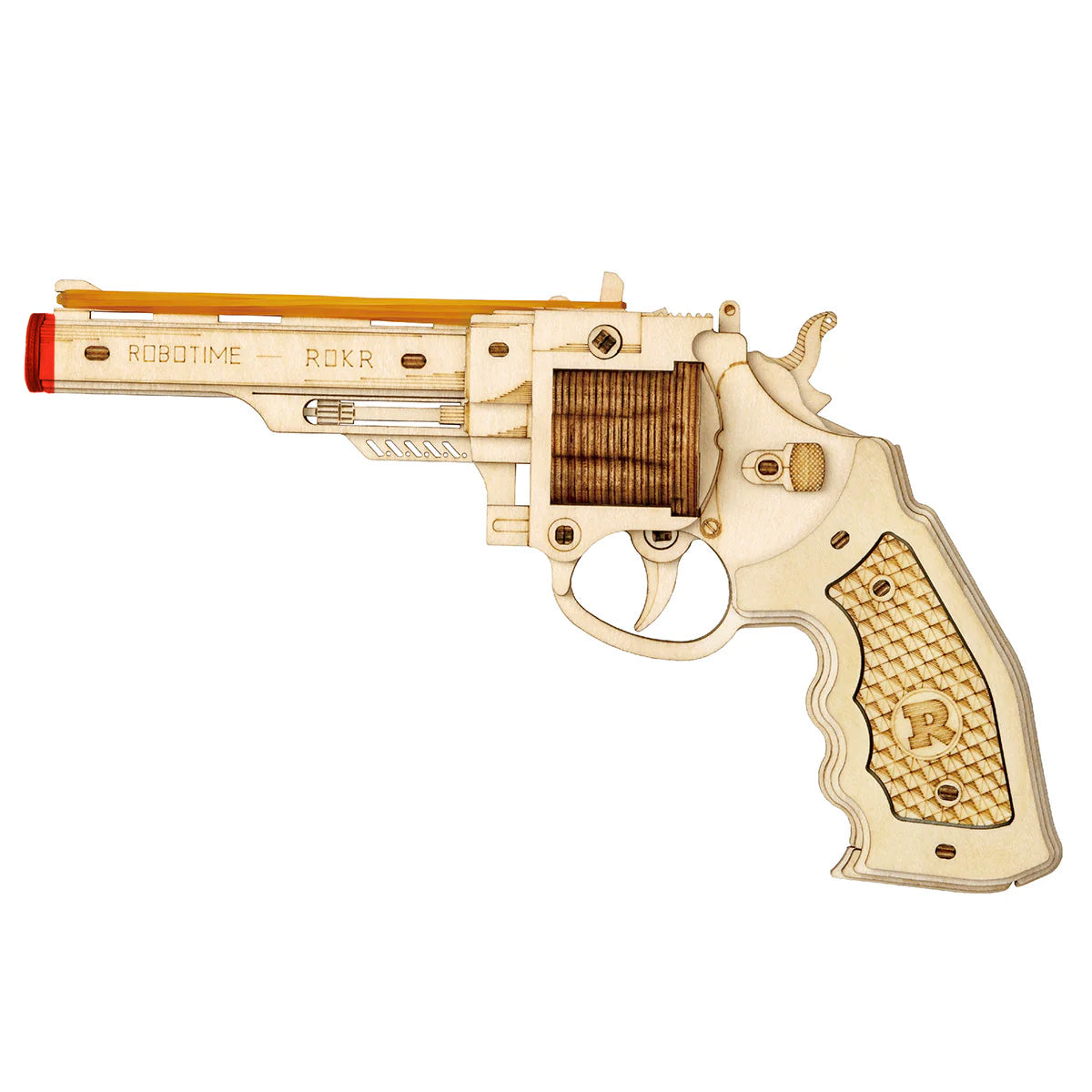 ROKR, Corsac M60 Justice Guard Gun, LQ401, 3D wooden toy gun puzzle, front view