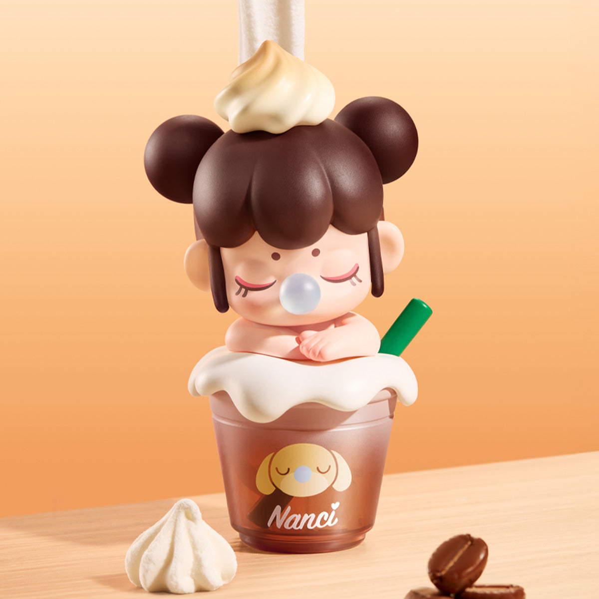Rolife BabyNanci Milk Tea Series Surprise Figure Dolls NDXX collectible figure, side view highlighting structure and scale
