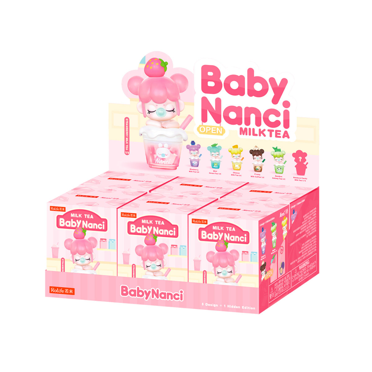 Rolife BabyNanci Milk Tea Series Surprise Figure Dolls NDXX collectible figure, top-down view of layout and arrangement