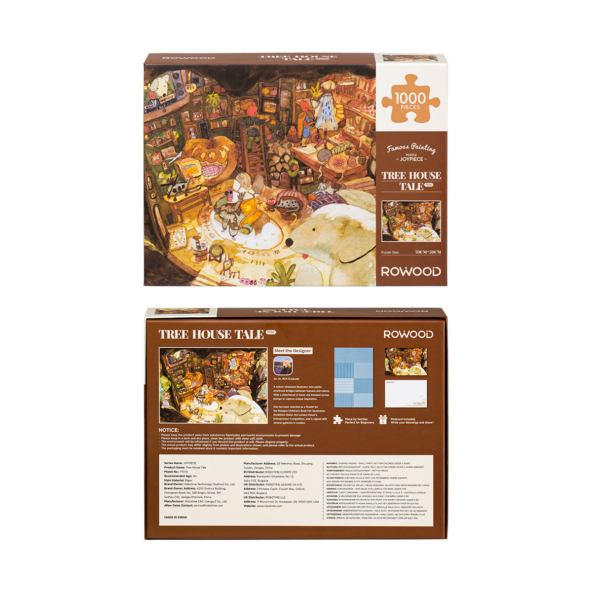 Rowood Tree House Tale 1000-piece jigsaw puzzle, side view PT010