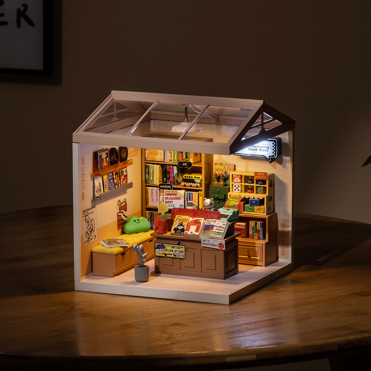 Rolife, Super Creator 9 in 1 Nine Grid, DIY miniature house kit, styled with accessories