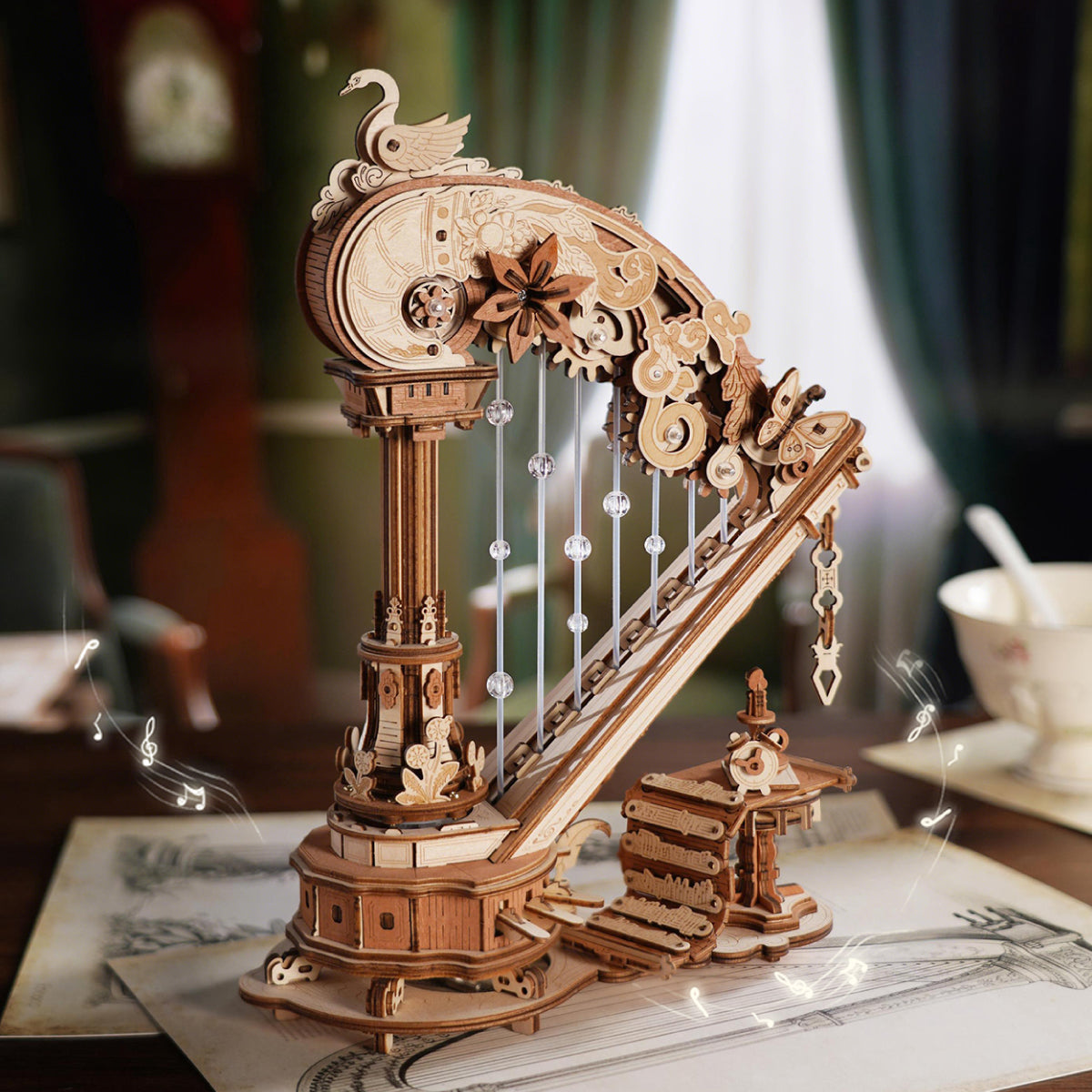 ROKR Magic Harp Music Box Wooden 3D Puzzle