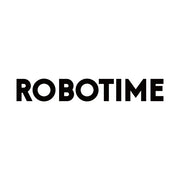 Robotime official brand logo in bold black capital letters on a white square background used for blog author attribution