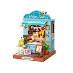 Rolife Gelato Stall Miniature House DS052 DIY miniature house kit, product front view on neutral background