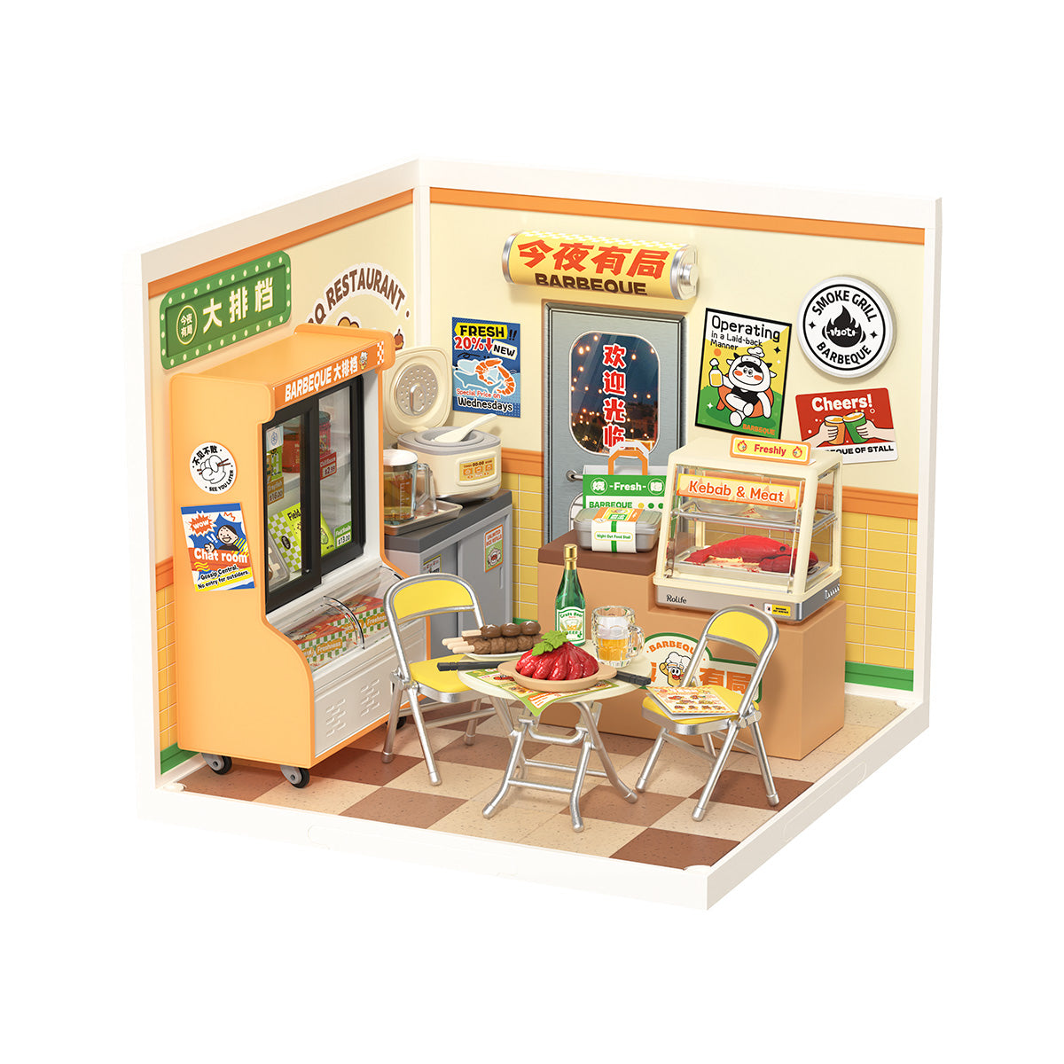 Rolife Night Out Food Stall DIY Miniature House DW022 main product photo