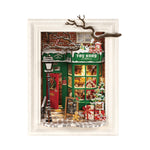 Rolife Santa's Toy Shop 3D Wooden Puzzle DP006 3D wooden puzzle model, product front view on neutral background