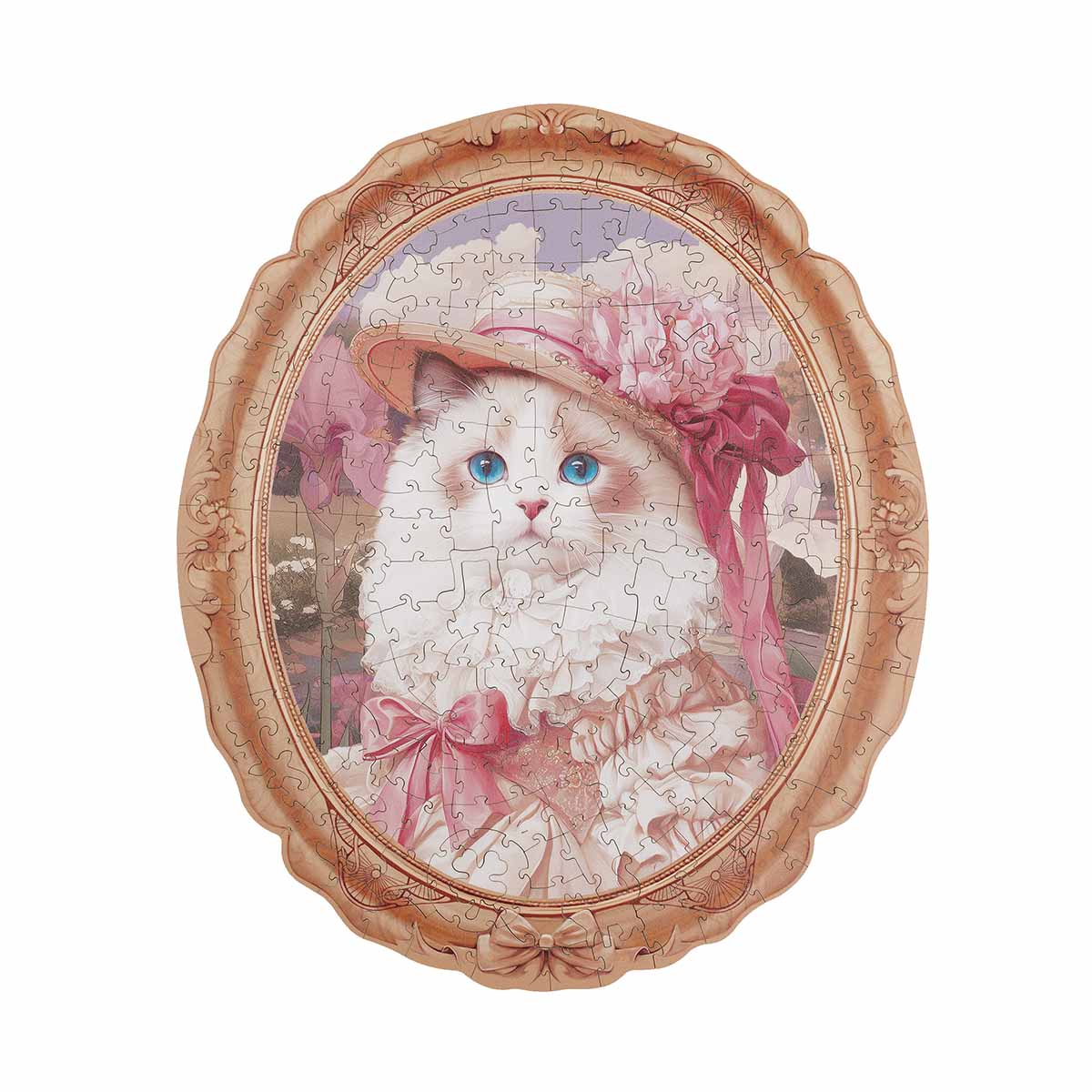 Rowood Springtime Kitty Portrait Wooden Jigsaw Puzzle, wooden jigsaw puzzle, front product view (TA005)
