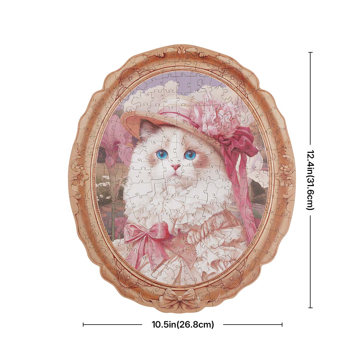 Rowood Springtime Kitty Portrait Wooden Jigsaw Puzzle, wooden jigsaw puzzle, in-use demonstration (TA005)