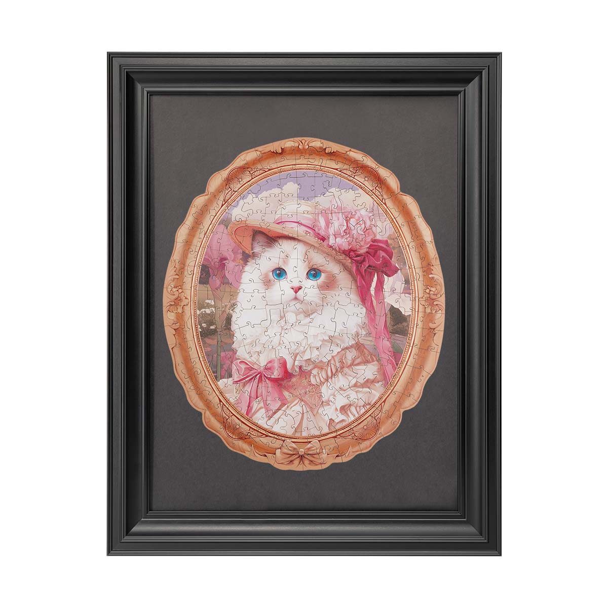 Rowood Black Vintage Puzzle Frame TAK002, wooden display frame for puzzles, close-up detail (TA005)