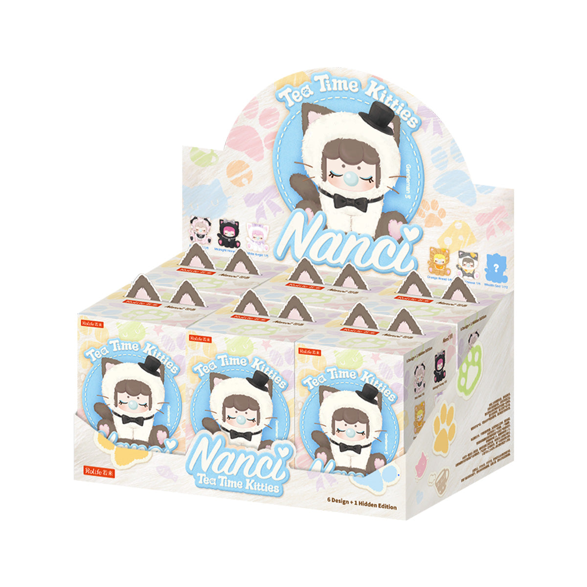 Rolife Nanci's Tea Time Kitties Surprise Plush Dolls MNDXX collectible figure, detail of decorative elements and finish