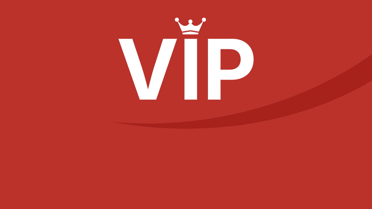 Robotime Online VIP desktop landscape banner with crown icon and white VIP text on deep red background