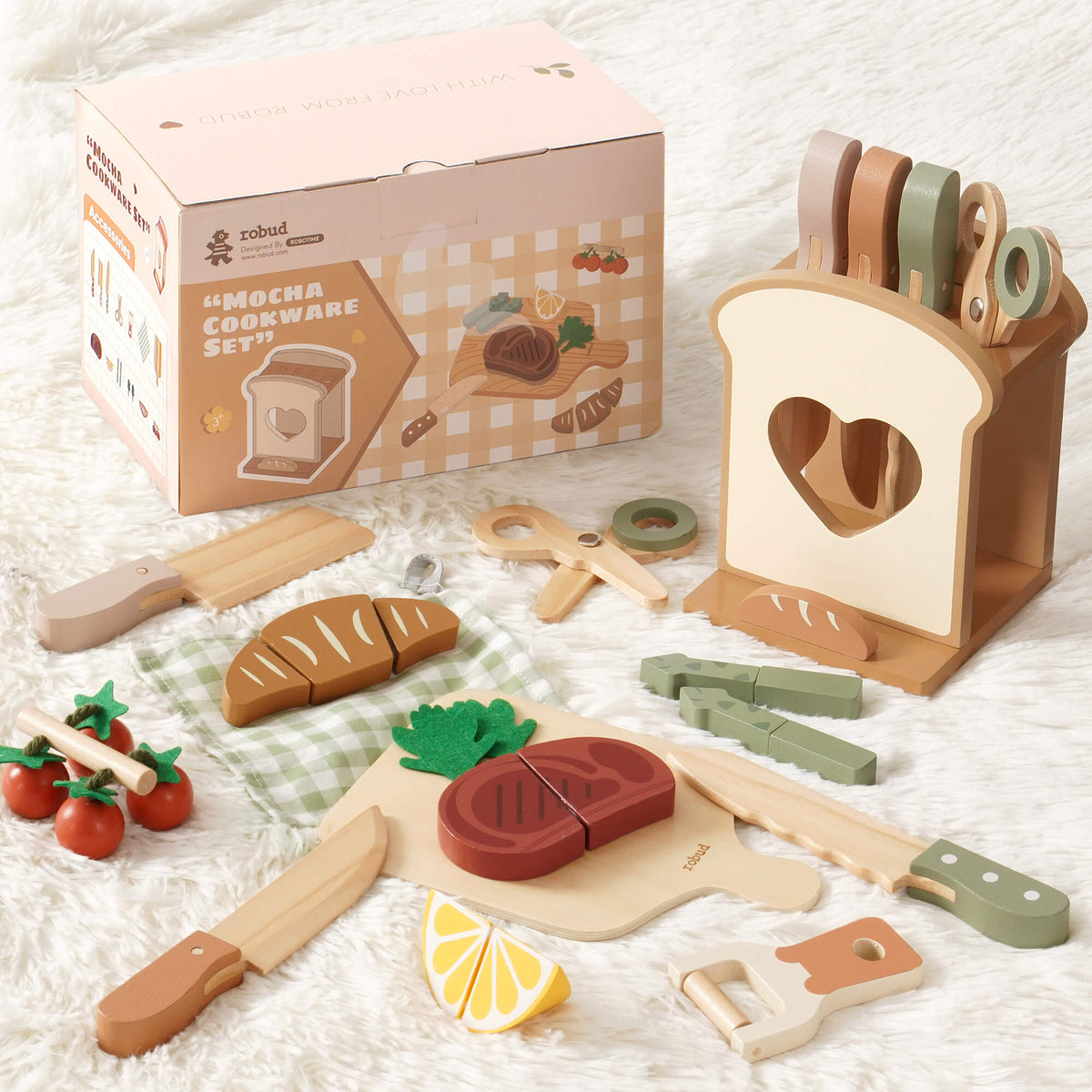 ROBUD Wooden Knife Set 16pcs main product photo