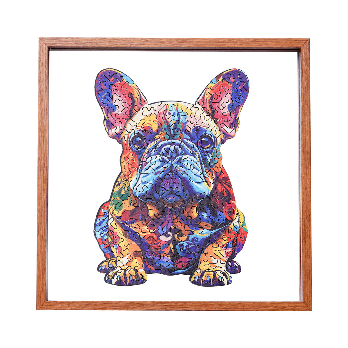 ROBOTIME French Bulldog Wooden Jigsaw Puzzle with Frame main product photo