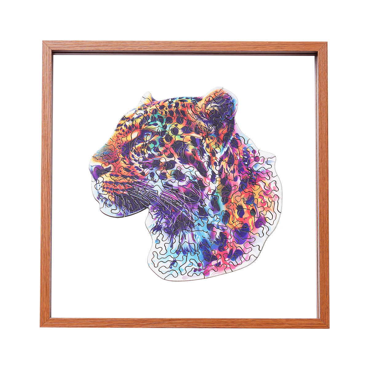 ROBOTIME Fancy Leopard Wooden Jigsaw Puzzle with Frame main product photo