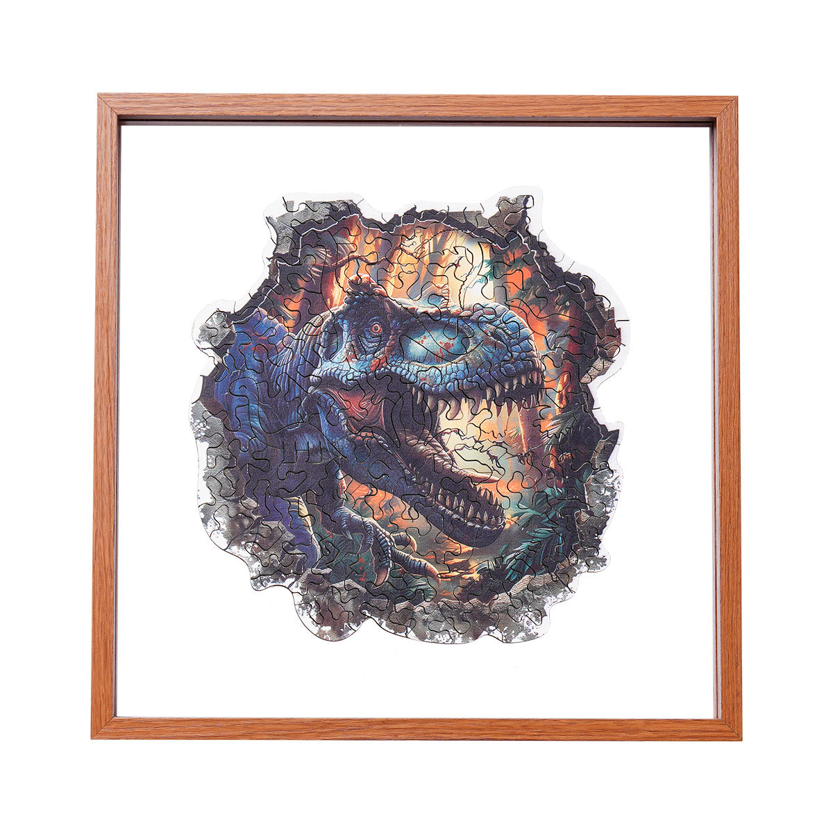 ROBOTIME Wall Breaking T-Rex Wooden Jigsaw Puzzle with Frame main product photo
