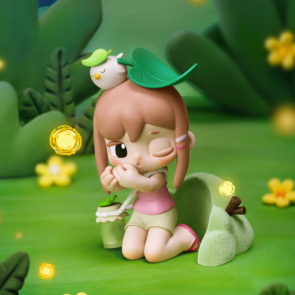 Rolife Yozco Mood Diary Surprise Figure Dolls RAXX collectible figure, back view revealing interior compartments