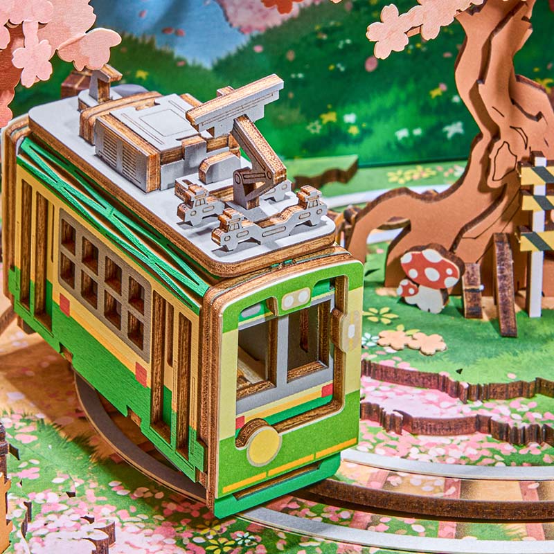 Treinsporen vol Sakura
