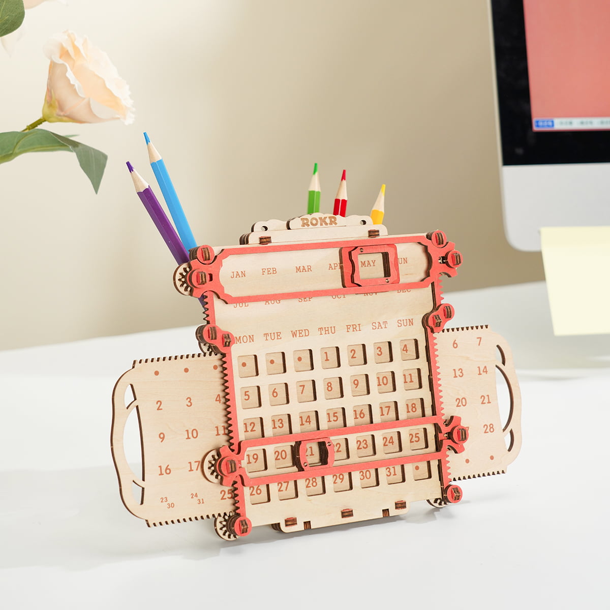 ROKR Stifthalter-Kalender 3D-Holzpuzzle LC501