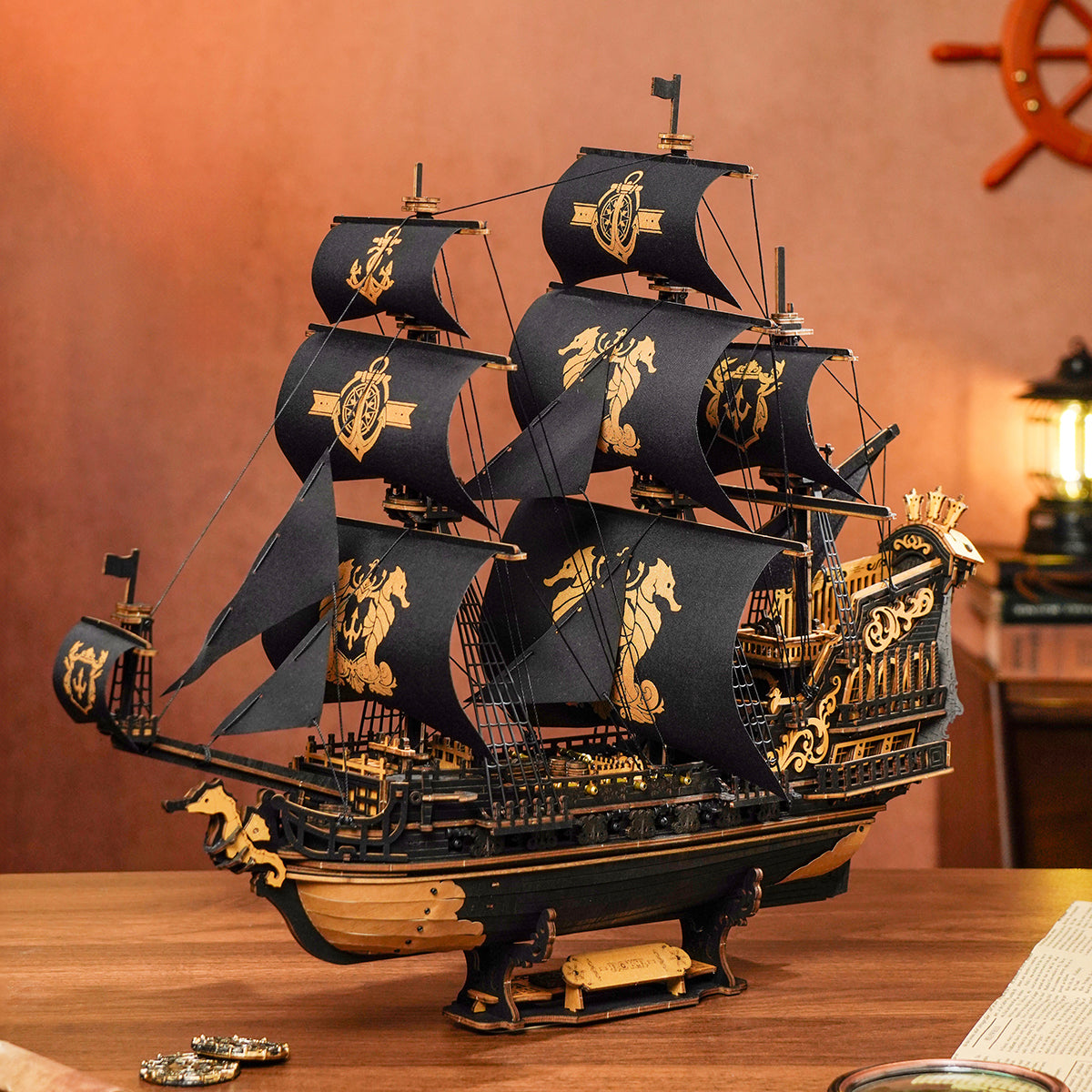 Puzzle 3D en bois ROKR The Seahorse Barque MCB02