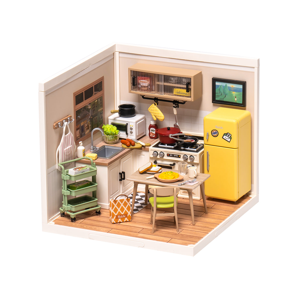 Rolife Happy Meals Kitchen DIY Miniature House DW008 main product photo