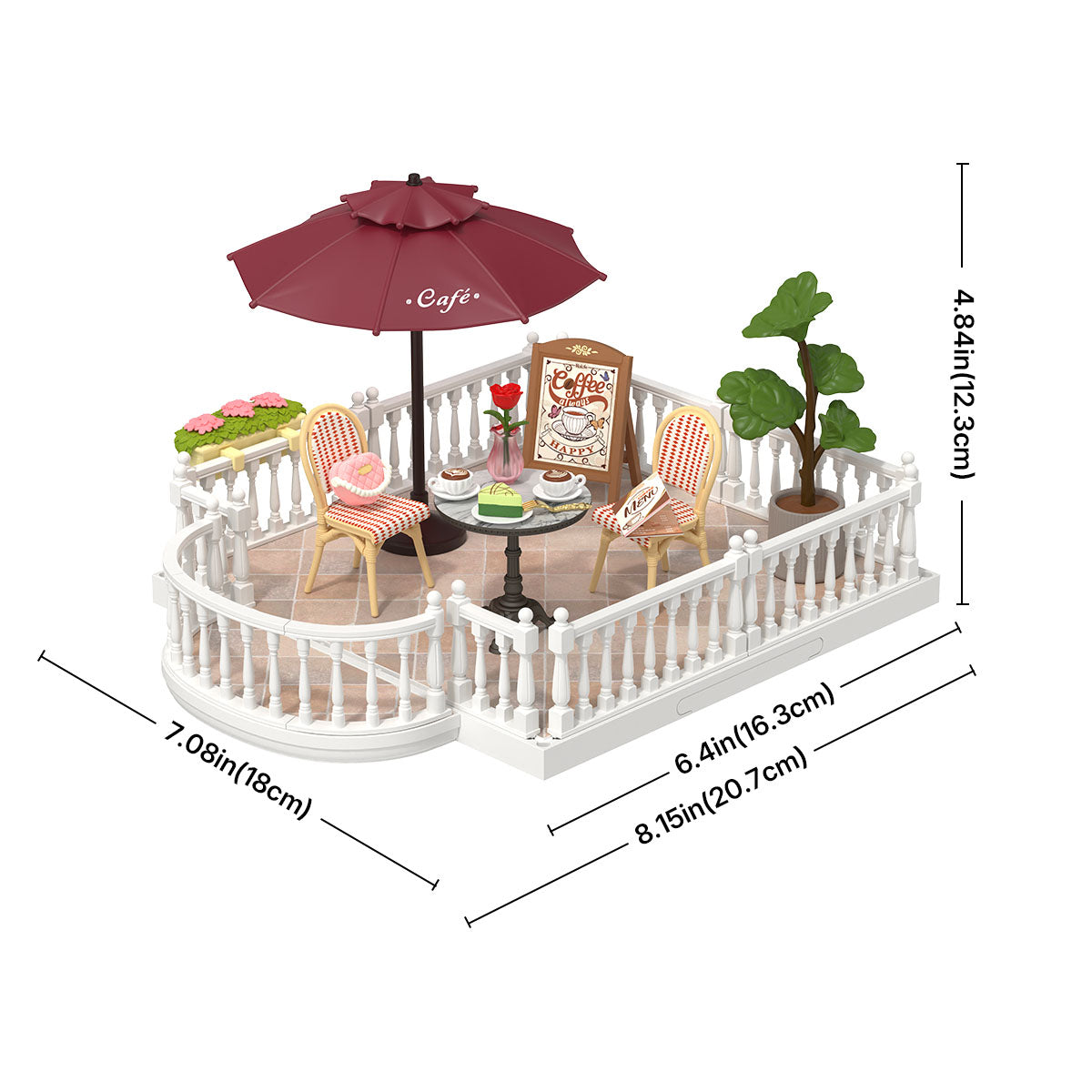Rolife Super Creator Extension Pack ¡§C Terrace, DIY miniature dollhouse kit, multi-pet scene