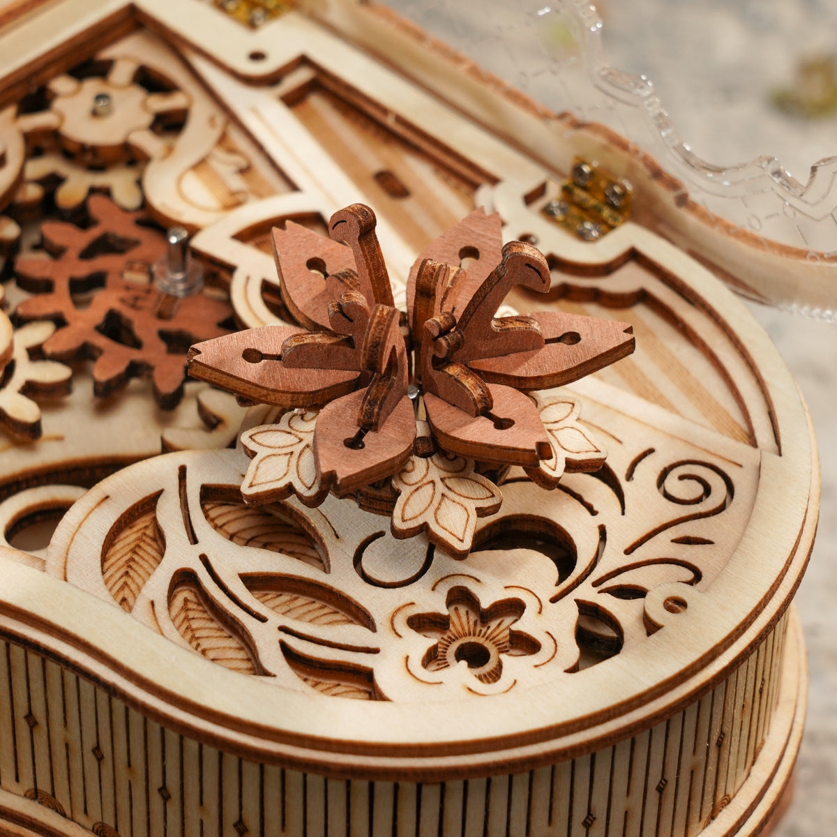 ROKR, Magic Piano Mechanical Music Box, AMK81, 3D wooden music box puzzle, styled scene