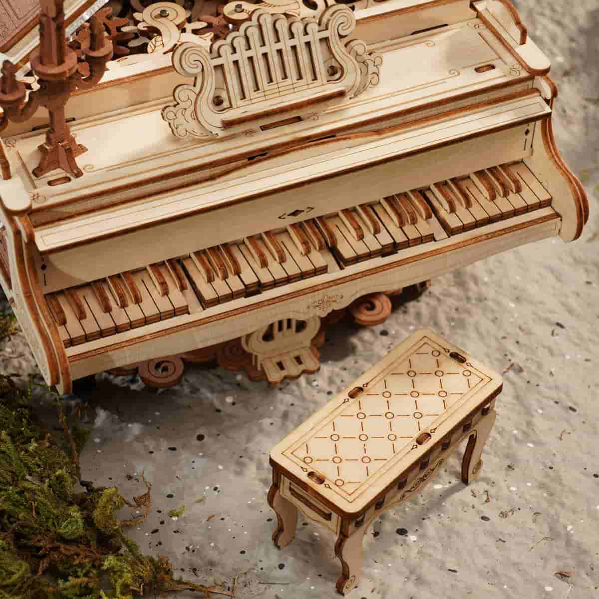 ROKR, Magic Piano Mechanical Music Box, AMK81, 3D wooden music box puzzle, lifestyle setup