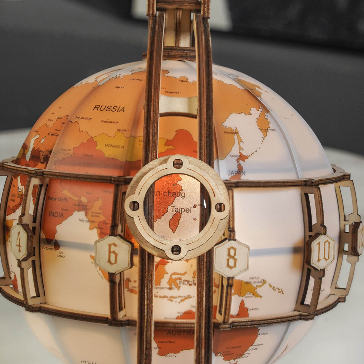 ROKR, Luminous Globe, ST003, 3D wooden globe puzzle, lifestyle setup