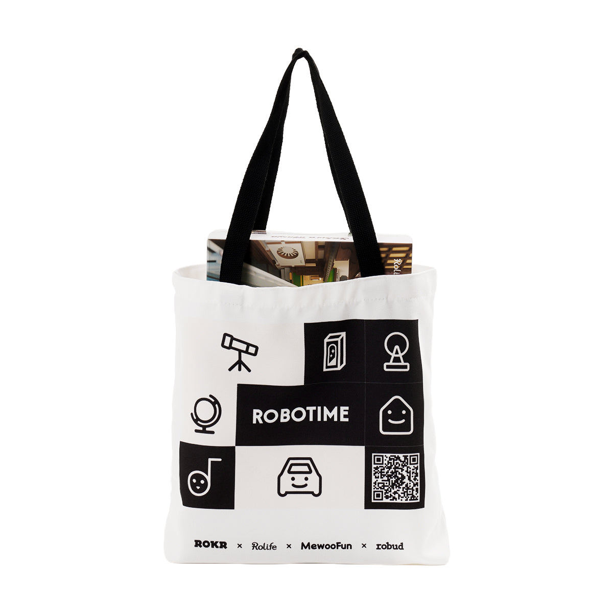 ROBOTIME, Canvas Bag, canvas tote bag, detail close-up