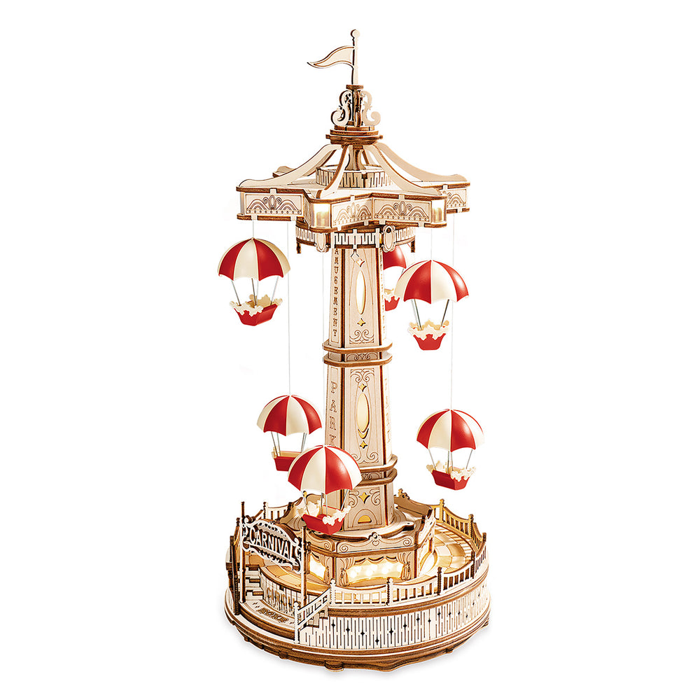 ROKR Fallschirmturm DIY-Spieluhr 3D-Holzpuzzle EA01