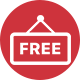 Robotime Online icon showing a red circular badge with a white FREE label representing a complimentary gift offer.