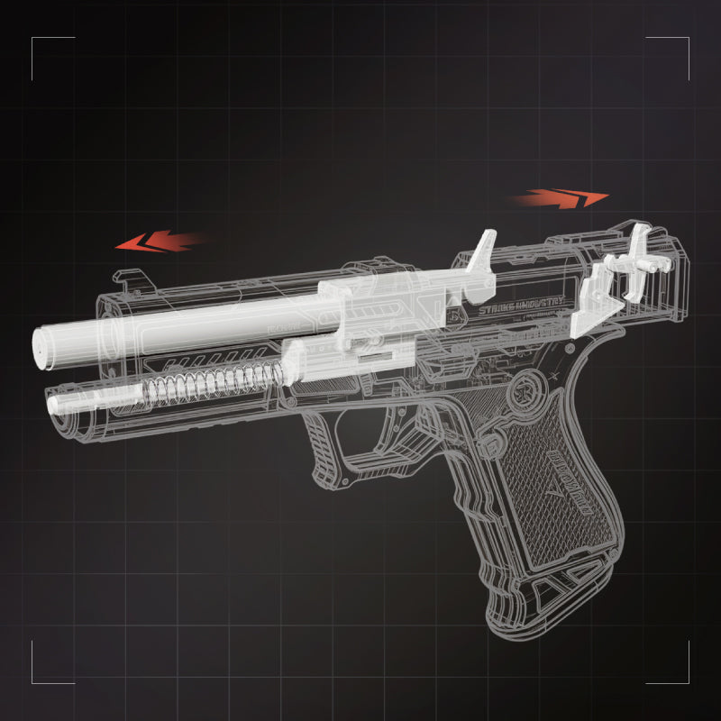 ROKR Legato C18 moving slide and simulated recoil mechanism