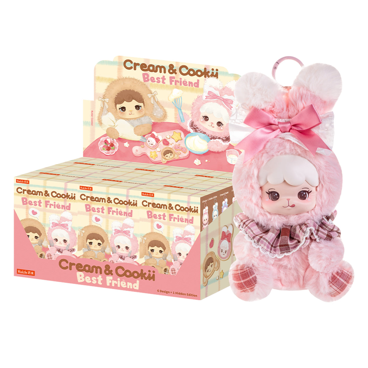 Rolife Cream & Cookii Bunny Best Friend Surprise Plush Pendant MBAXX, product front view on neutral background