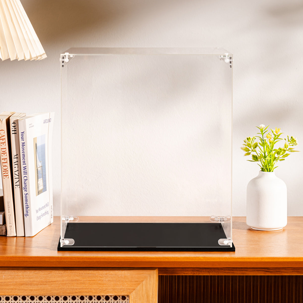 ROKR Display Case Dust Cover for 3D Puzzles RFM04 3D wooden puzzle model, angled view showing detail and craftsmanship