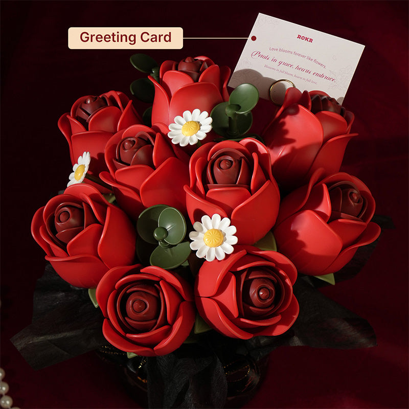 9 französische burgunderrote Rosen, satte Farbe und elegante Haltung
