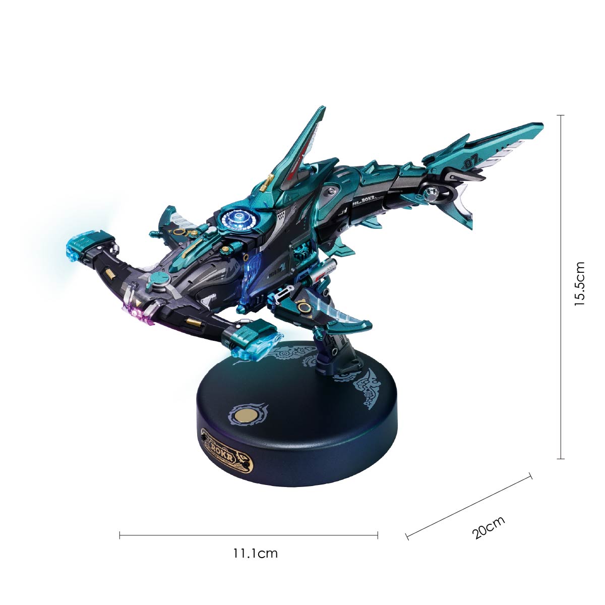 ROKR Hammerhead Shark Model 3D Puzzle MI07 3D wooden puzzle model, side view highlighting structure and scale
